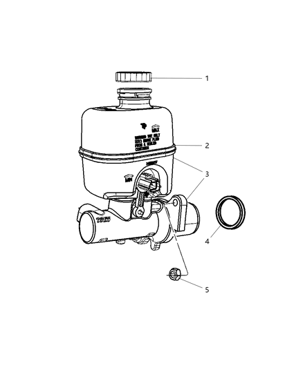 2006 Jeep Liberty Brake Mastr Cylinder Diagram for 5189227AA