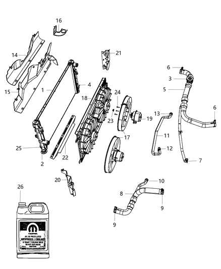 2017 Jeep Compass Radiator & Related Parts Diagram 2