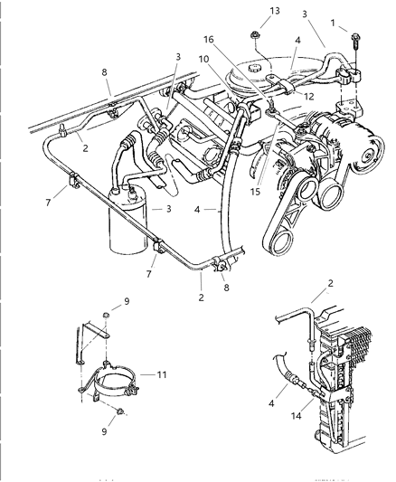 1997 Jeep Grand Cherokee Line-A/C Discharge Diagram for 55116119