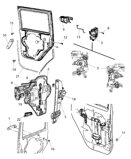 2009 Jeep Wrangler Rear Door Latch Diagram for 4589022AG