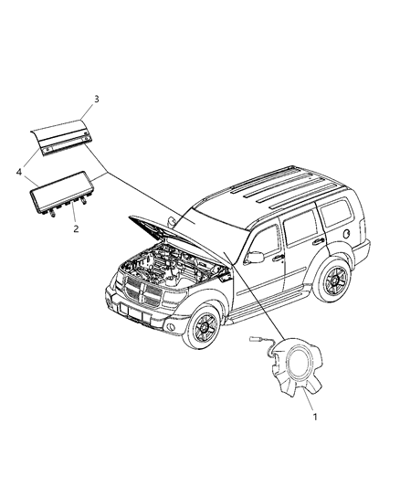 2008 Jeep Liberty Driver Air Bag Diagram for 1GK69XDHAC