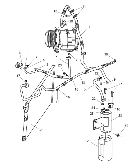 2005 Dodge Viper Plumbing - A/C Unit Diagram