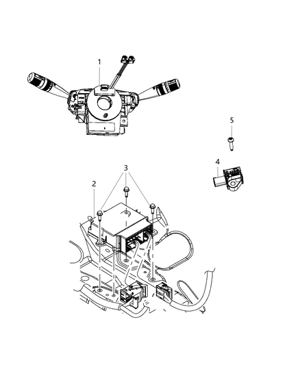 2016 Dodge Journey Air Bag Modules Impact Sensor & Clock Springs Diagram