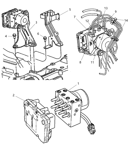 2004 Chrysler Town & Country Anti-Lock Brake System Accumulator Diagram for 5018253AA
