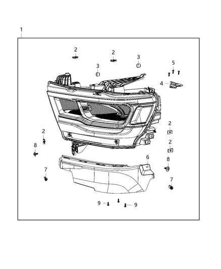 2021 Ram 1500 Parts, Headlamp Service Diagram 3