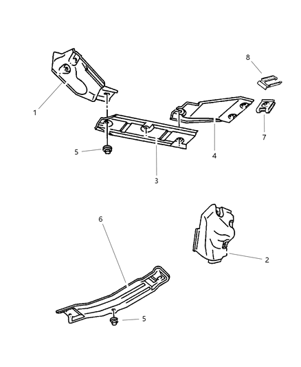 2000 Dodge Ram 2500 Shield Floor Pan Diagram for 55274738