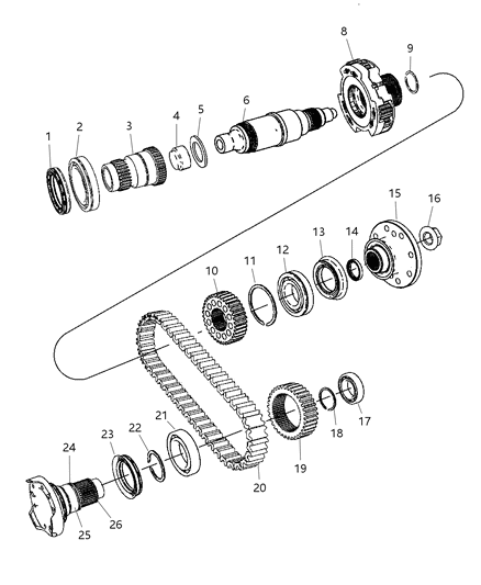 2007 Dodge Nitro SPROCKET-Transfer Case Diagram for 68017716AA