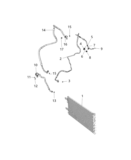 2016 Ram ProMaster 3500 Line-A/C Liquid Diagram for 68161106AC