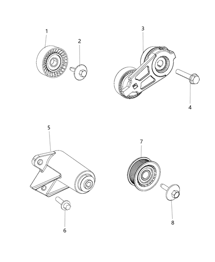 2016 Dodge Durango Pulley & Related Parts Diagram 2