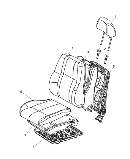 2013 Dodge Durango Front Seat Cushion Cover Diagram for 1UN76DX9AB