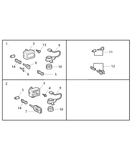 2003 Dodge Sprinter 2500 Lock Cylinders & Components Diagram