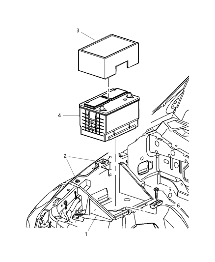 2008 Chrysler Aspen Tray-Battery Diagram for 55362632AD