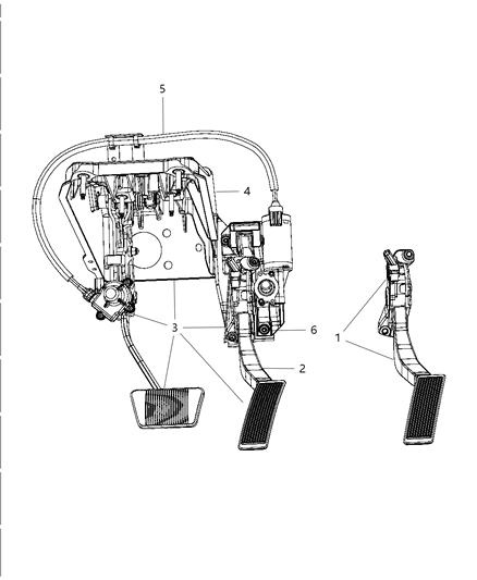 2009 Chrysler Aspen Accelerator Pedal & Related Diagram