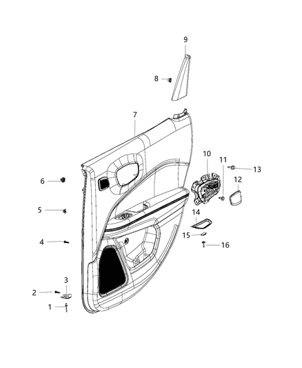 2019 Jeep Compass Rear Door Trim Panel Diagram