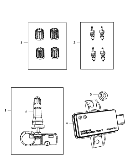 2012 Dodge Dart Tpms Tire Pressure Sensor Diagram for 68105280AC