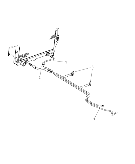 2000 Jeep Wrangler Transmission Oil Cooler & Lines Diagram