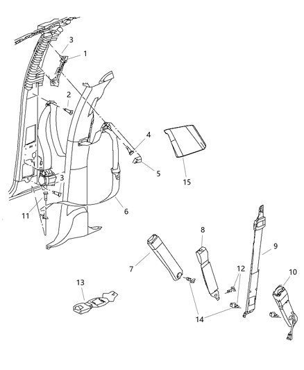 2008 Dodge Ram 1500 Seat Belts Front Diagram 1