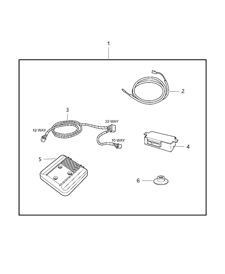 2008 Chrysler Pacifica INSTALKIT-SATELITE Receiver Diagram for 82210297AB