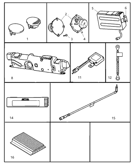 2002 Chrysler Prowler Speakers, Antenna, Misc. Diagram