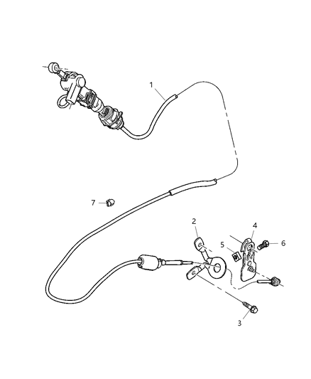 2007 Dodge Ram 3500 Transmission Shift Cable Diagram for 52107847AI