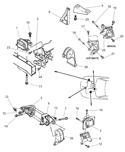 1997 Chrysler Sebring Bolt-HEXAGON Head Diagram for 6101760