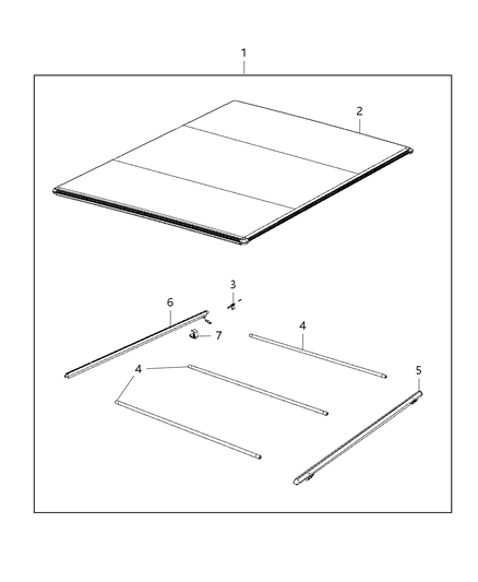 2019 Ram 1500 Tonneau Cover, Soft Diagram