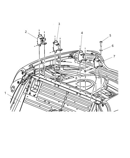 2008 Dodge Viper Bracket-Sport Hoop Mounting Diagram for 5290048AA