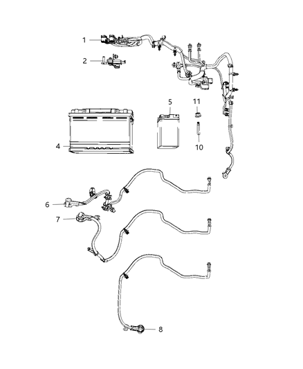 2018 Jeep Wrangler Wiring, Battery Diagram 1