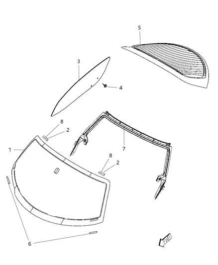 2016 Dodge Viper Frame-Windshield Diagram for 68202417AD