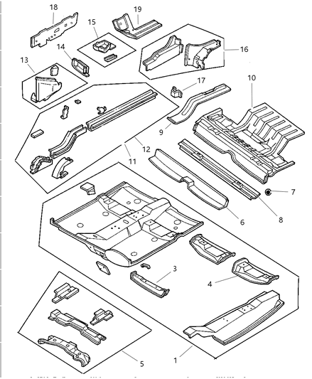 2001 Dodge Intrepid Pan-Front Floor Diagram for 4580010AN