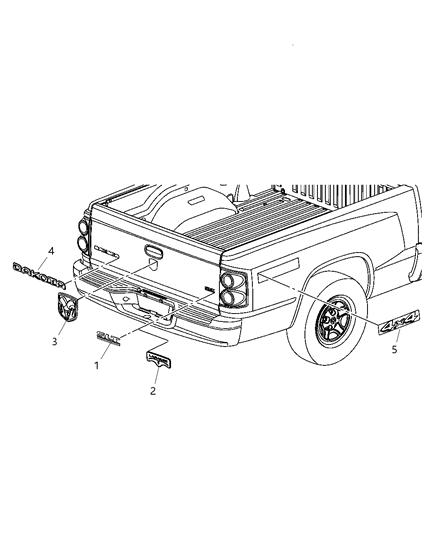 2005 Dodge Dakota Nameplates Diagram