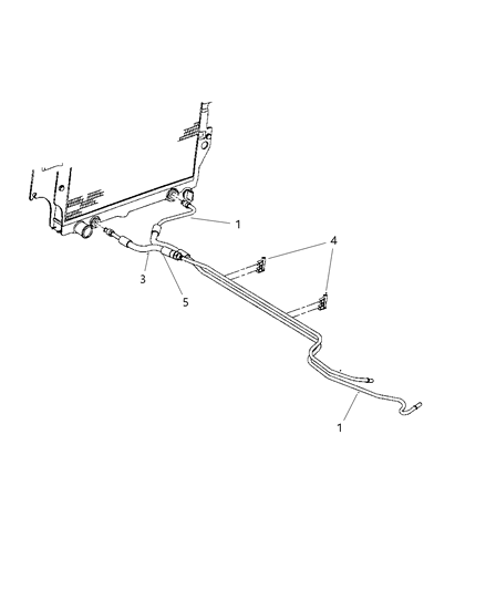 1997 Jeep Wrangler Transmission Oil Cooler & Lines Diagram