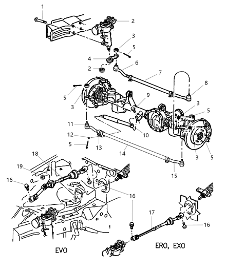 1999 Jeep Grand Cherokee Steering Gear & Linkage Diagram 2