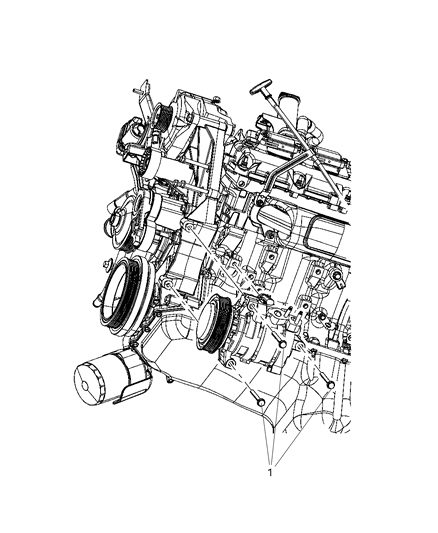 2009 Dodge Ram 2500 A/C Compressor Mounting Diagram 1