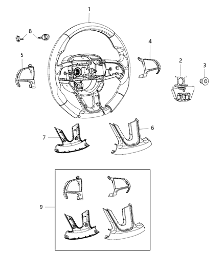 2020 Dodge Challenger Steering Wheel Assembly Diagram 1