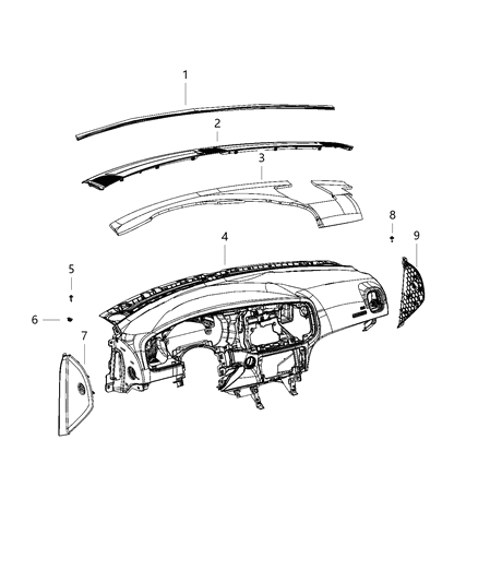 2020 Dodge Charger Instrument Panel & Structure Diagram 1