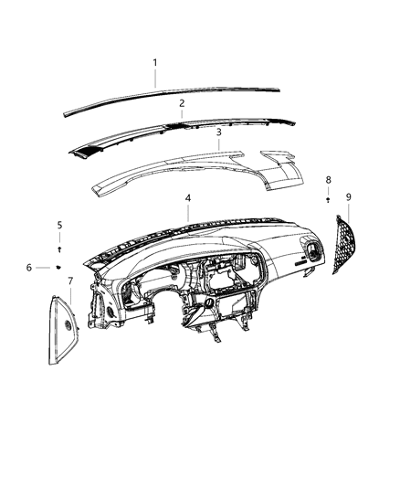 2020 Dodge Charger Panel-Instrument Panel Diagram for 6ED44DX9AC