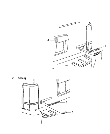 2011 Dodge Nitro Nameplates - Emblem & Medallions Diagram
