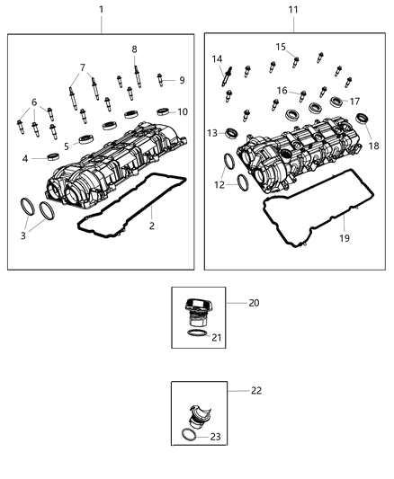2020 Jeep Gladiator Cylinder Head Covers Diagram