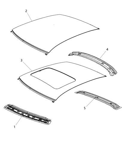 2020 Dodge Charger Header-Roof Rear Diagram for 68266980AA