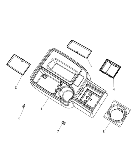 2008 Dodge Dakota Mat-Storage Tray Diagram for 68036055AA