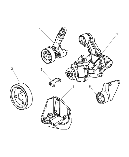 2006 Chrysler PT Cruiser Pump Assembly & Mounting Diagram 2