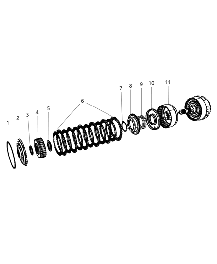 2014 Dodge Journey Snap Ring-Direct Clutch Piston Spring Diagram for 5078929AA