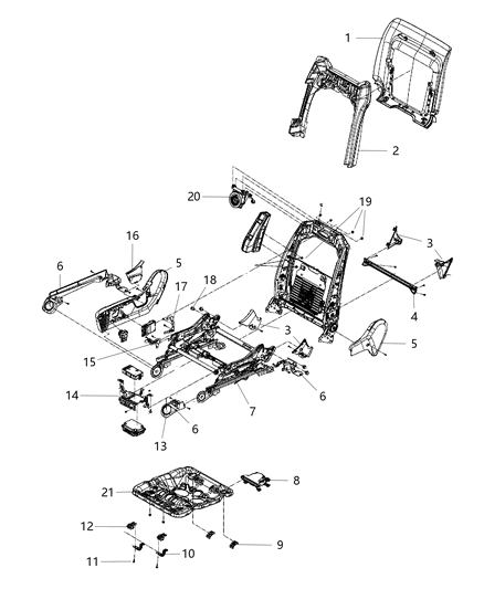 2013 Dodge Durango Shield-Seat ADJUSTER Diagram for 1XN08GT5AA