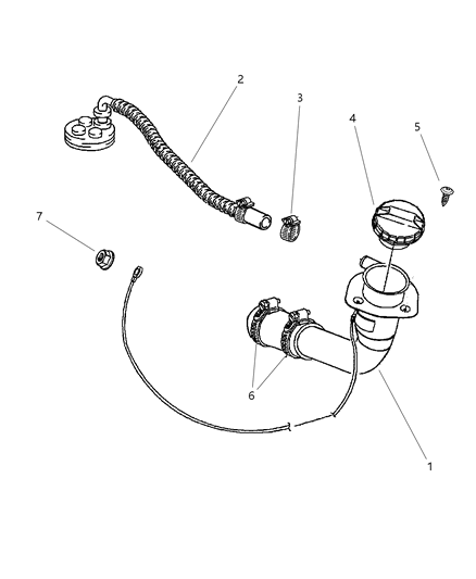 1997 Dodge Viper Tube-Fuel Filler Vent Diagram for 4763008AB