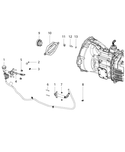 2008 Dodge Ram 3500 Cylinder-Clutch Master Cylinder Diagram for 55398917AC