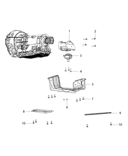 2019 Dodge Durango Transmission Support Diagram 1