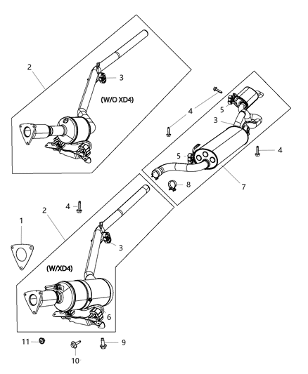 2015 Chrysler Town & Country Exhaust System Diagram 1