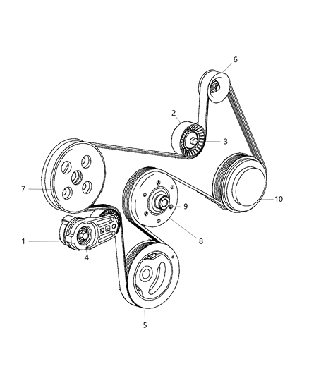 2008 Jeep Wrangler Pulley & Related Parts Diagram 2