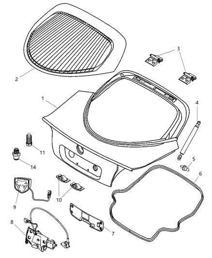 2009 Dodge Viper Deck Lid Liftgate Diagram